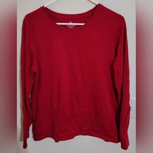 Lands' End Crew Neck Long Sleeve T-Shirt Top Women's Size Medium (10-12)